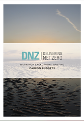 Cover for a Delivering Net Zero document entitled "Carbon Budgets"